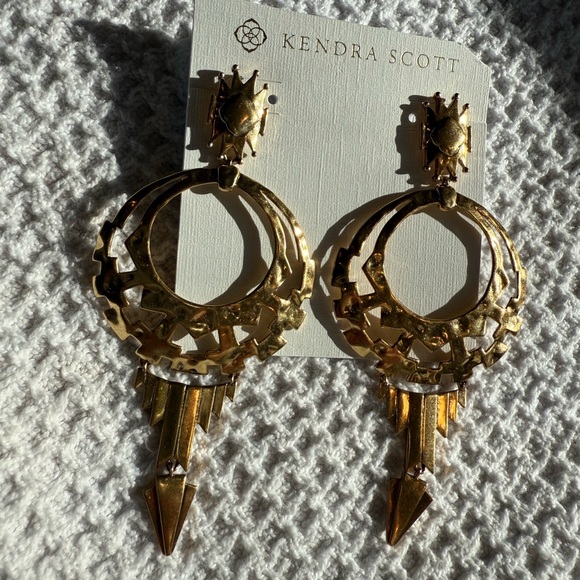 Kendra Scott Gold Statement Earrings - Picture 2 of 3
